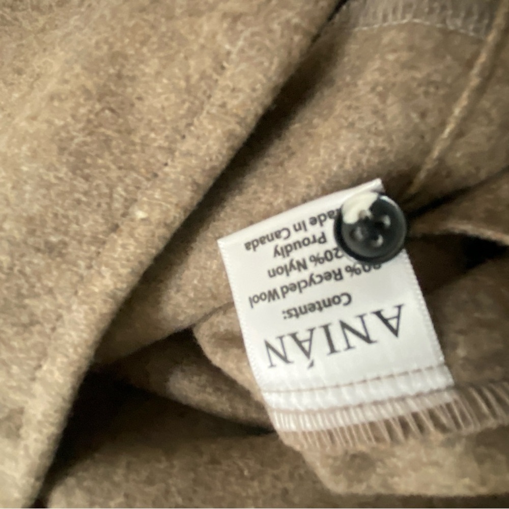 NWT Anian Tan Wool Button-Up Shirt - Picture 8 of 10